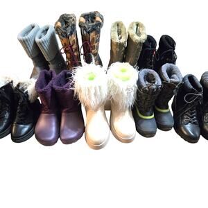 Bulk Men’s Women’s Snow Boots Shoe Lot  of 9 Name Brand Wholesale Reseller ROI